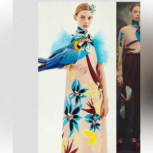 Delpozo floral  Print runway tie neck Cocktail Dress size 38 (6)